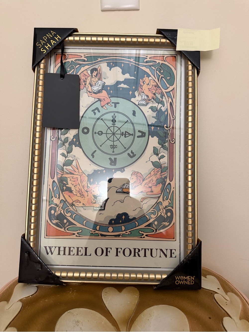 Sapna Shah Gold Framed Wheel of Fortune Wall Hanging Picture